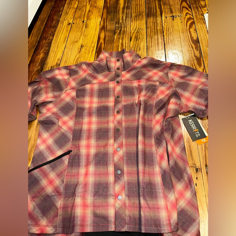 BNWT Kerrits Ladies’ 
“Not Just a Barn Shirt” Color ~ Sangria Plaid | Size ~ 1X
